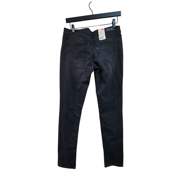 Levis Womens 524 Skinny Jeans Ultra Low Rise Black Denim Size 7 - Picture 2 of 5